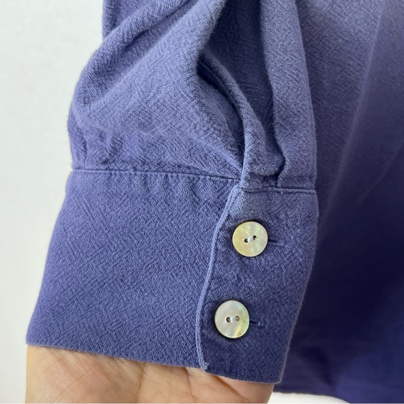 Soft Surroundings Blue Tie Dye Ombré Gauze Tunic Long Sleeve Shirt Sz S - Picture 9 of 11